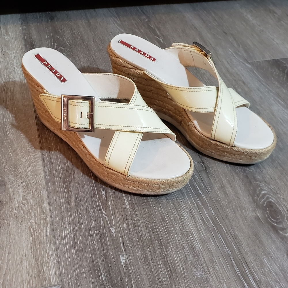 Prada platform wedge Sandals. Size 37